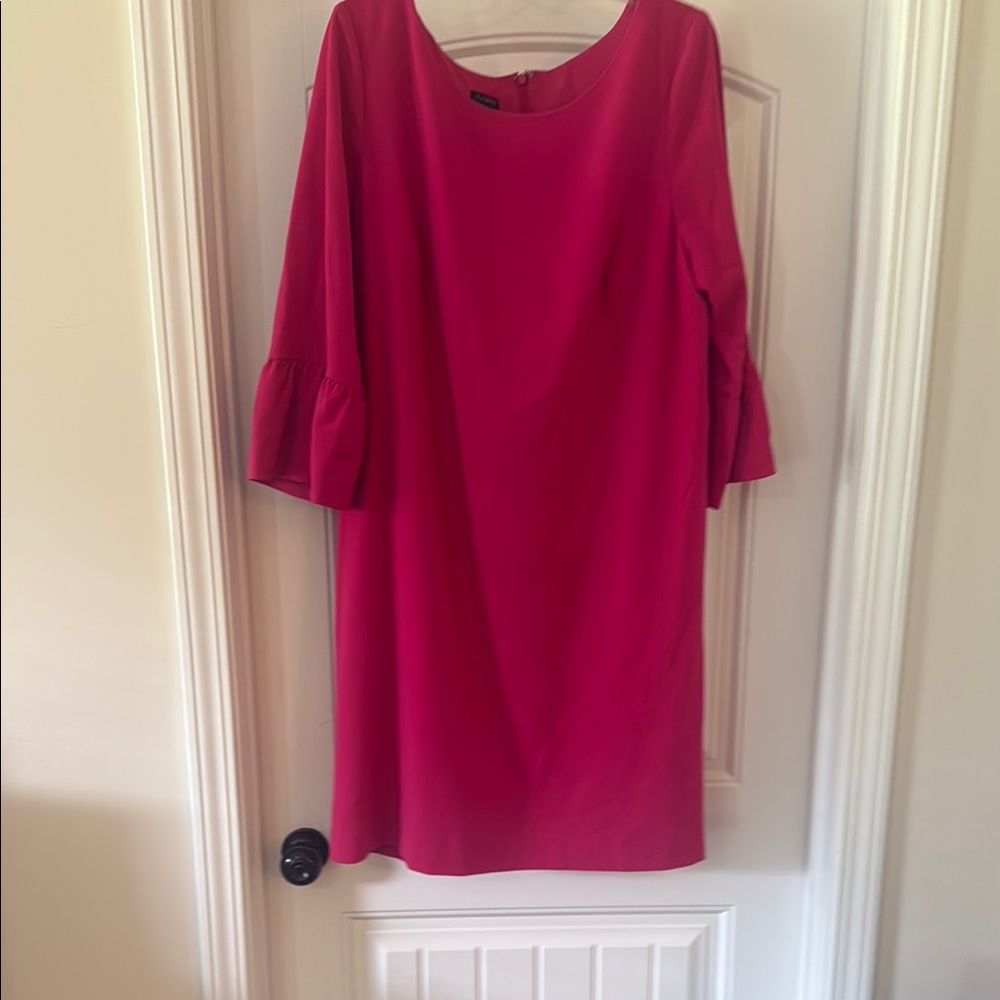 Talbots Vibrant Pink Long Sleeve Dress